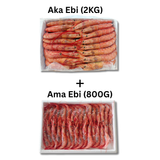 Aka Ebi + Ama Ebi Set (Argentine Red Shrimp + Japanese Sweet Shrimp) 赤海老&甘エビセット