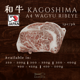 (1+1 Deal - with free seasoning flavour) : Kaizenya | Kagoshima A4 Wagyu Ribeye Steak (250 - 600g) - Shipped from Japan
