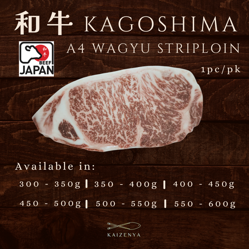 (1+1 Deal) New Arrival Kaizenya | Kagoshima A4 Wagyu Striploin Steak (300 - 600g) - Shipped from Japan